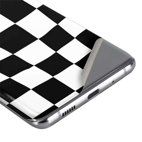 Black and White Zoomed Checkerboard Galaxy S20 Skin