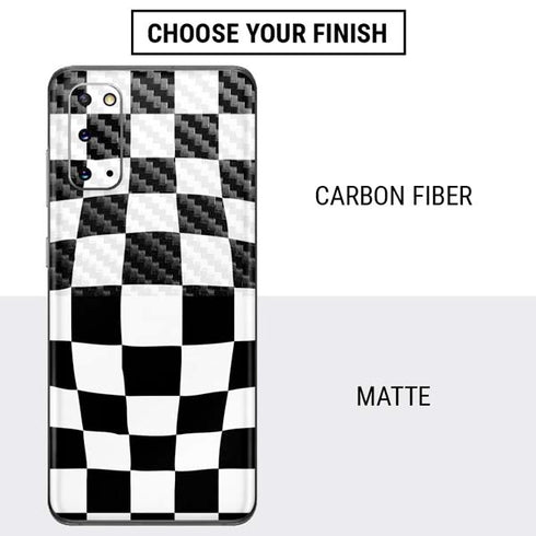 Black and White Zoomed Checkerboard Galaxy S20 Skin