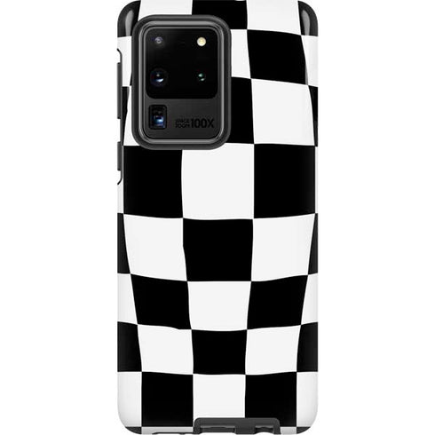 Black and White Zoomed Checkerboard Galaxy S20 Ultra 5G Pro Case
