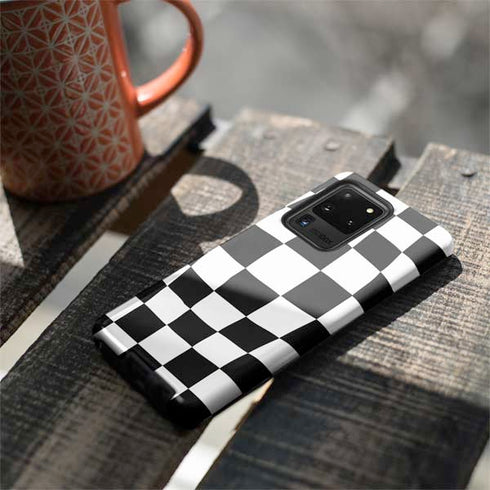 Black and White Zoomed Checkerboard Galaxy S20 Ultra 5G Pro Case