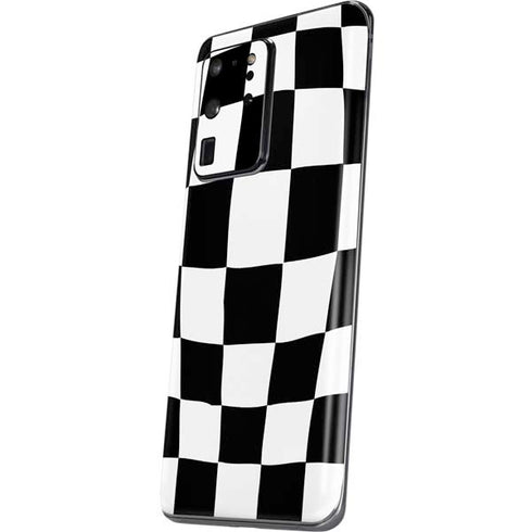 Black and White Zoomed Checkerboard Galaxy S20 Ultra 5G Skin