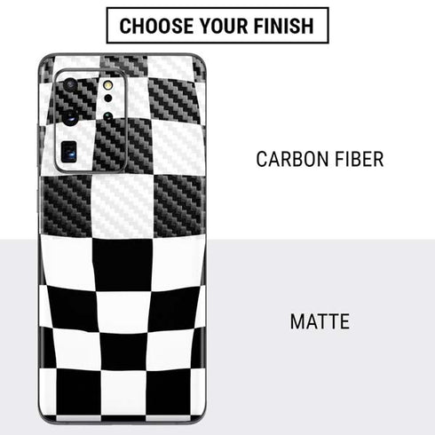 Black and White Zoomed Checkerboard Galaxy S20 Ultra 5G Skin