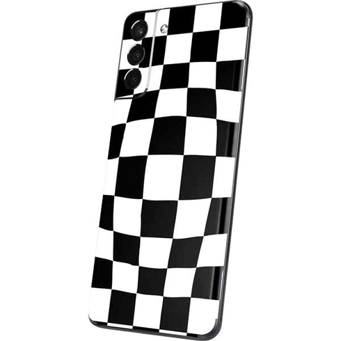 Black and White Zoomed Checkerboard Galaxy S21 5G Skin