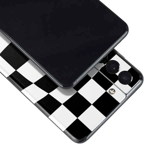 Black and White Zoomed Checkerboard Galaxy S21 5G Skin