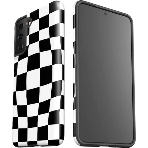 Black and White Zoomed Checkerboard Galaxy S21 FE Pro Case