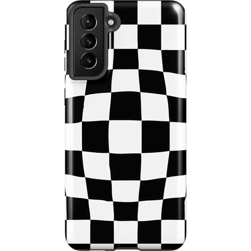 Black and White Zoomed Checkerboard Galaxy S21 Plus 5G Pro Case