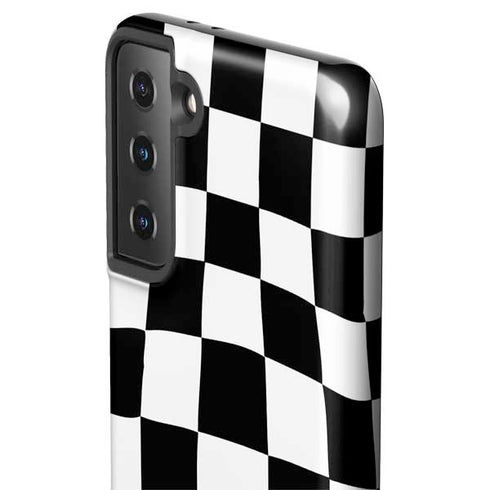 Black and White Zoomed Checkerboard Galaxy S21 Plus 5G Pro Case