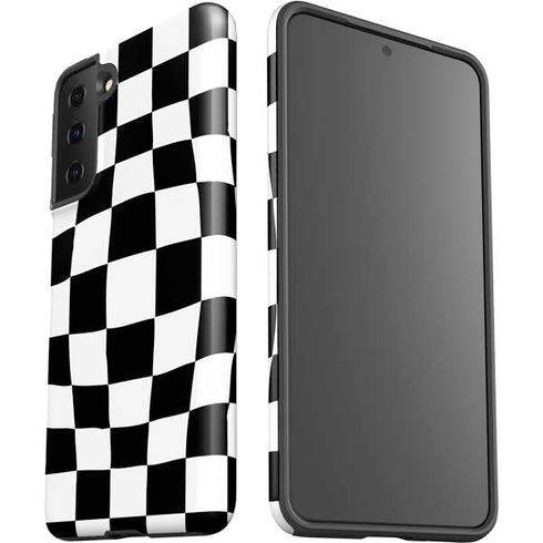 Black and White Zoomed Checkerboard Galaxy S21 Plus 5G Pro Case
