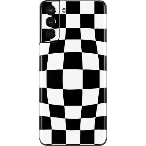 Black and White Zoomed Checkerboard Galaxy S21 Plus 5G Skin