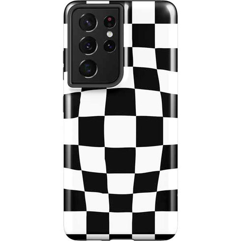 Black and White Zoomed Checkerboard Galaxy S21 Ultra 5G Pro Case