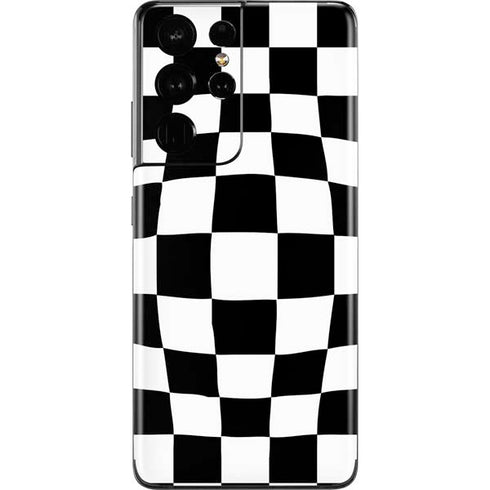 Black and White Zoomed Checkerboard Galaxy S21 Ultra 5G Skin