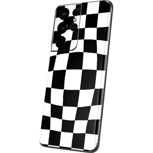 Black and White Zoomed Checkerboard Galaxy S21 Ultra 5G Skin