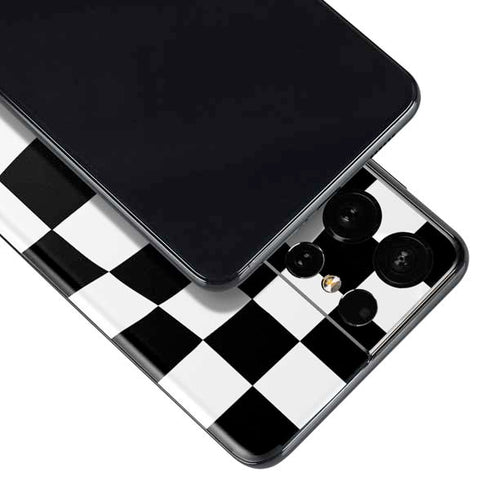 Black and White Zoomed Checkerboard Galaxy S21 Ultra 5G Skin