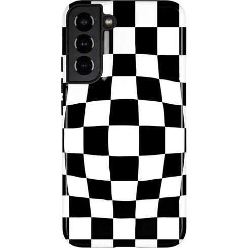 Black and White Zoomed Checkerboard Galaxy S22 Plus Pro Case
