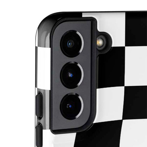 Black and White Zoomed Checkerboard Galaxy S22 Plus Pro Case