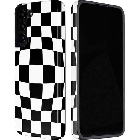 Black and White Zoomed Checkerboard Galaxy S22 Plus Pro Case