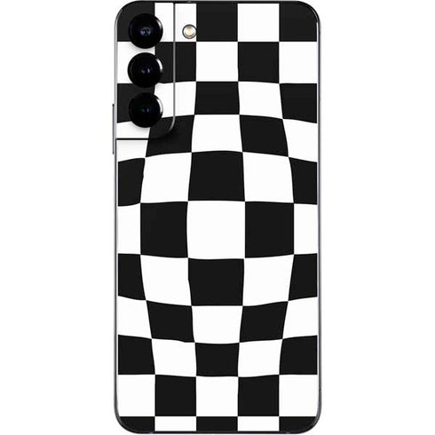 Black and White Zoomed Checkerboard Galaxy S22 Plus Skin