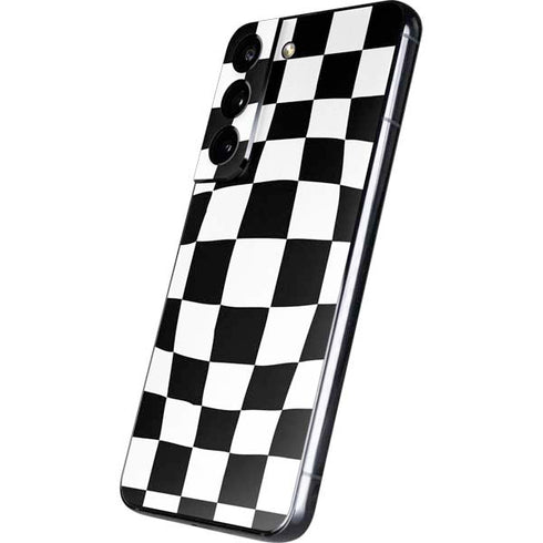Black and White Zoomed Checkerboard Galaxy S22 Skin