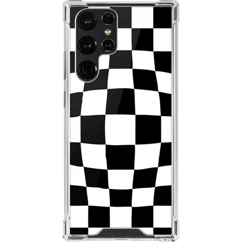 Black and White Zoomed Checkerboard Galaxy S22 Ultra Clear Case