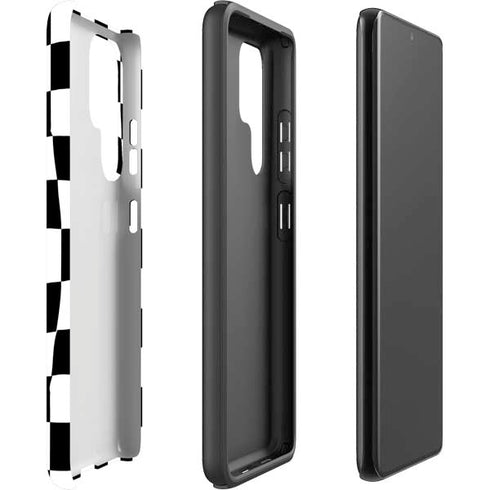 Black and White Zoomed Checkerboard Galaxy S22 Ultra Pro Case