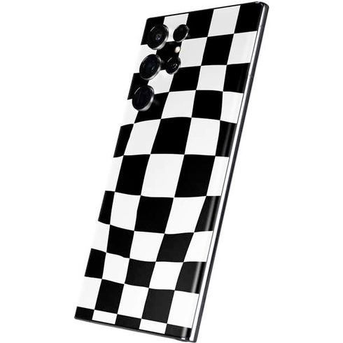 Black and White Zoomed Checkerboard Galaxy S22 Ultra Skin