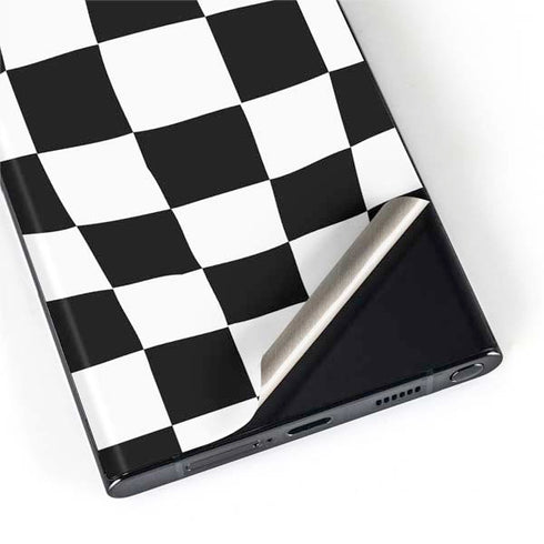 Black and White Zoomed Checkerboard Galaxy S22 Ultra Skin