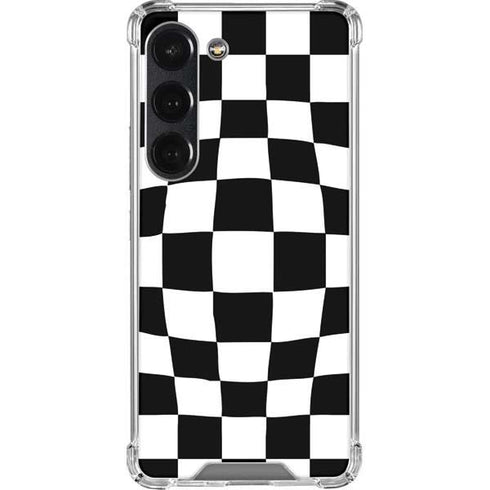 Black and White Zoomed Checkerboard Galaxy S23 Clear Case