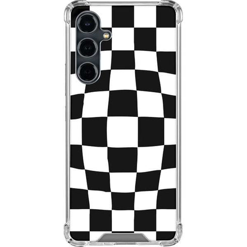 Black and White Zoomed Checkerboard Galaxy S23 FE Clear Case