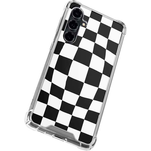 Black and White Zoomed Checkerboard Galaxy S23 FE Clear Case