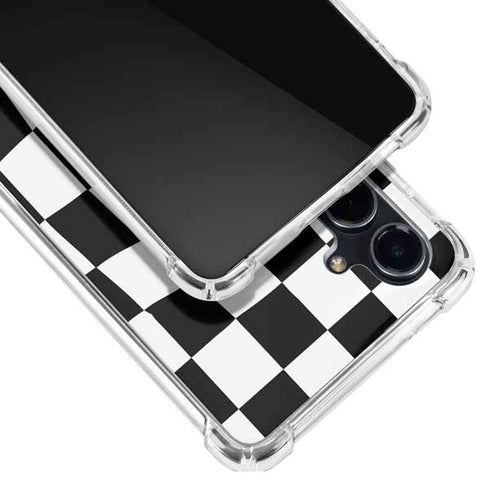 Black and White Zoomed Checkerboard Galaxy S23 FE Clear Case