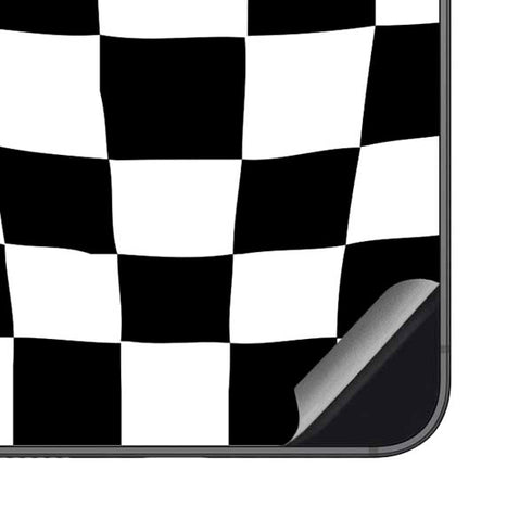 Black and White Zoomed Checkerboard Galaxy S23 FE Skin