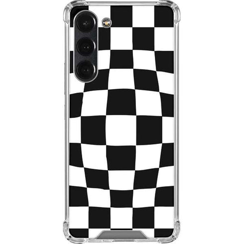 Black and White Zoomed Checkerboard Galaxy S23 Plus Clear Case
