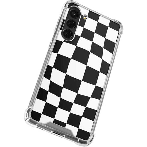 Black and White Zoomed Checkerboard Galaxy S23 Plus Clear Case