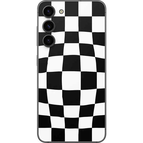 Black and White Zoomed Checkerboard Galaxy S23 Plus Skin