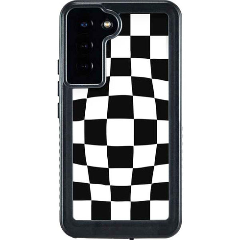 Black and White Zoomed Checkerboard Galaxy S23 Plus Waterproof Case