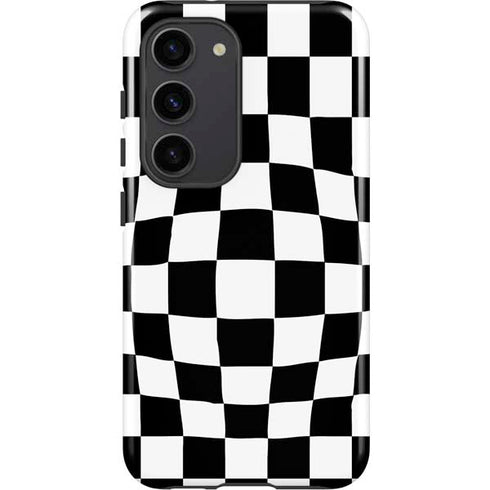 Black and White Zoomed Checkerboard Galaxy S23 Pro Case