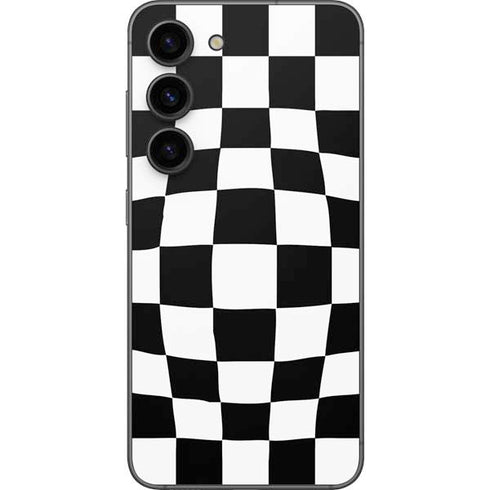 Black and White Zoomed Checkerboard Galaxy S23 Skin