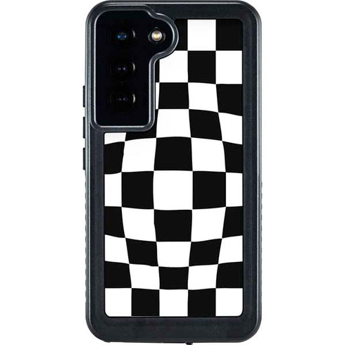 Black and White Zoomed Checkerboard Galaxy S23 Waterproof Case