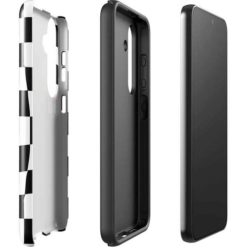 Black and White Zoomed Checkerboard Galaxy S24 Impact Case
