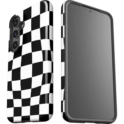 Black and White Zoomed Checkerboard Galaxy S24 Impact Case