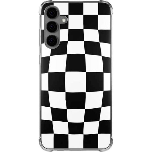 Black and White Zoomed Checkerboard Galaxy S24 Plus Clear Case