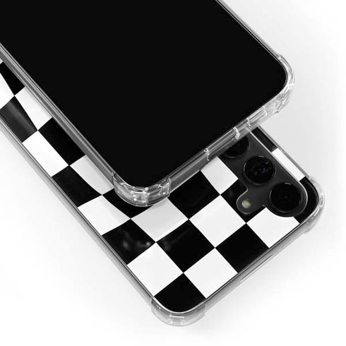 Black and White Zoomed Checkerboard Galaxy S24 Plus Clear Case