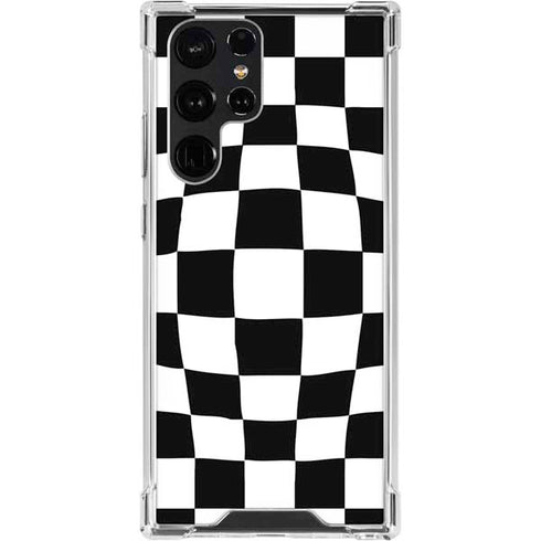Black and White Zoomed Checkerboard Galaxy S24 Ultra Clear Case