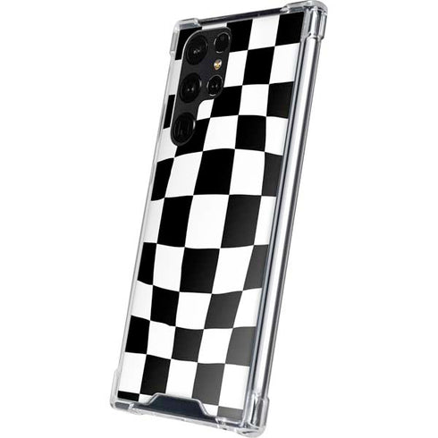 Black and White Zoomed Checkerboard Galaxy S24 Ultra Clear Case