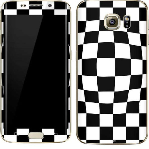 Black and White Zoomed Checkerboard Galaxy S7 Edge Skin