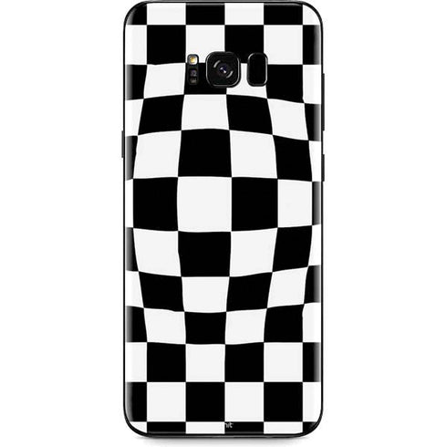 Black and White Zoomed Checkerboard Galaxy S8 Plus Skin