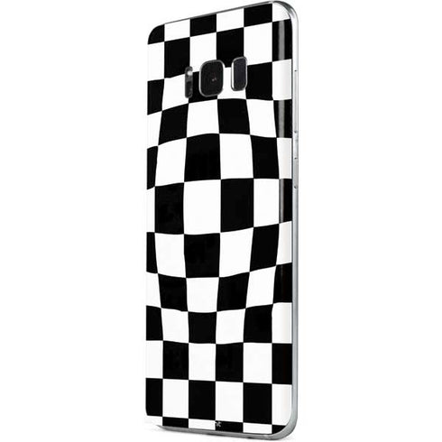 Black and White Zoomed Checkerboard Galaxy S8 Plus Skin