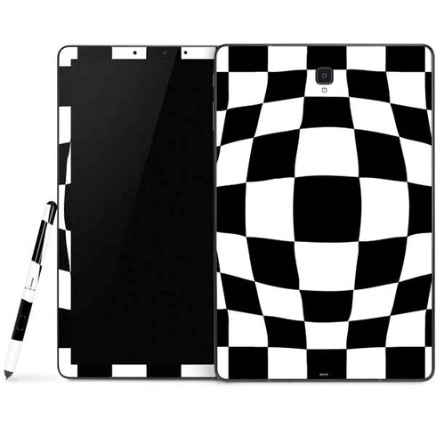 Black and White Zoomed Checkerboard Samsung Galaxy Tab Skin