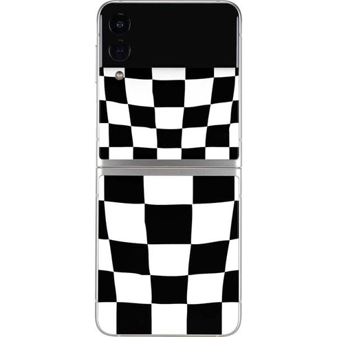 Black and White Zoomed Checkerboard Galaxy Z Flip3 5G Skin