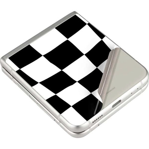 Black and White Zoomed Checkerboard Galaxy Z Flip3 5G Skin